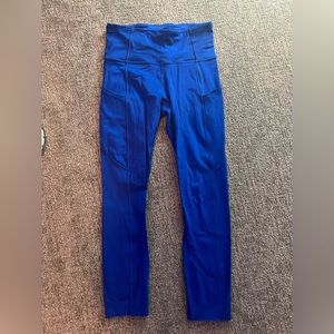 Blue Lululemon leggings size 4 with pockets